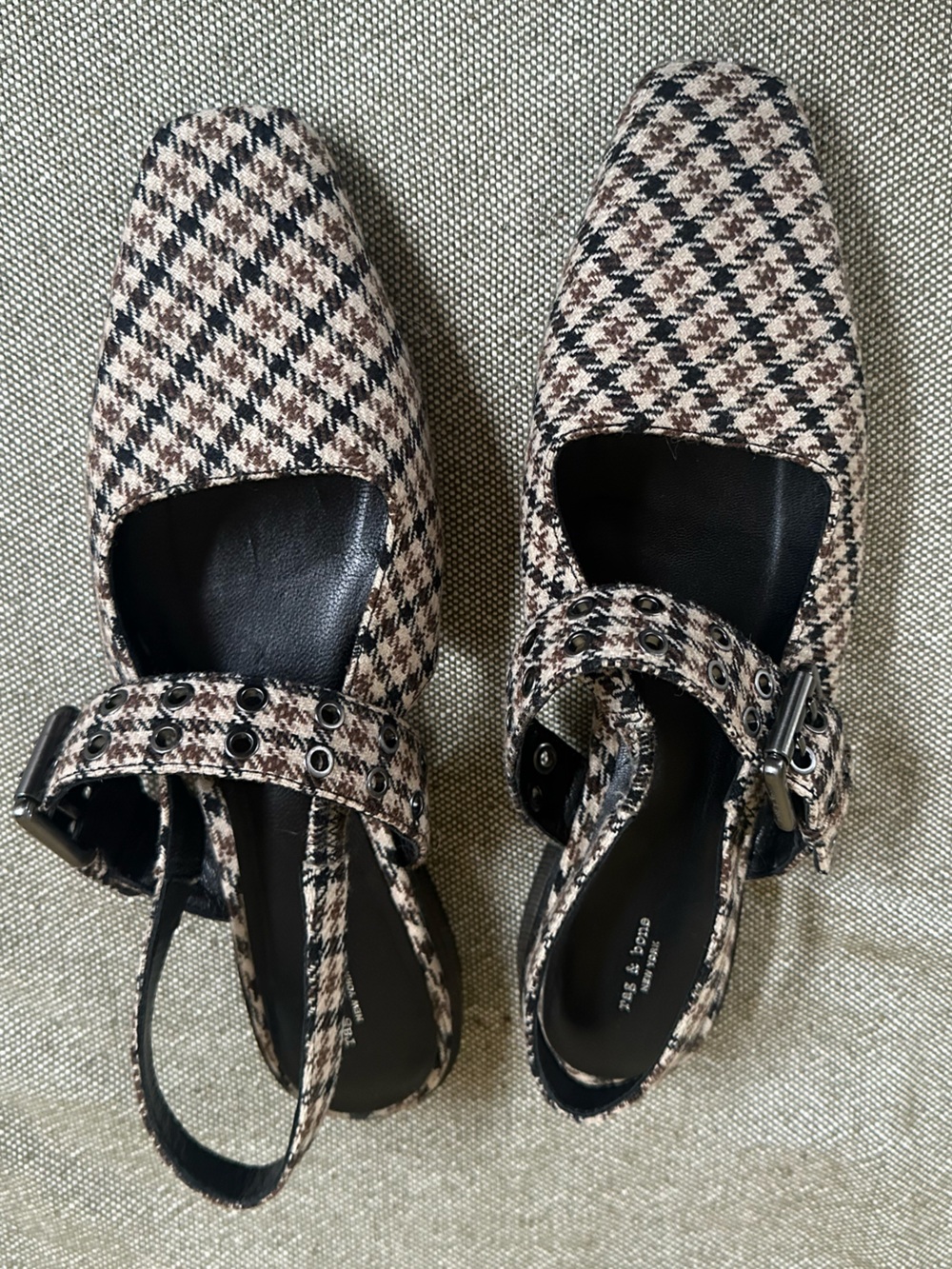 Rag & Bone “Astra” Houndstooth Slingback Flats Size 40 Excellent Condition! - Picture 9 of 12